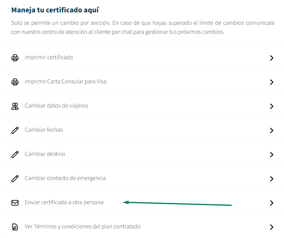 Dónde enviar el certificado a otra persona