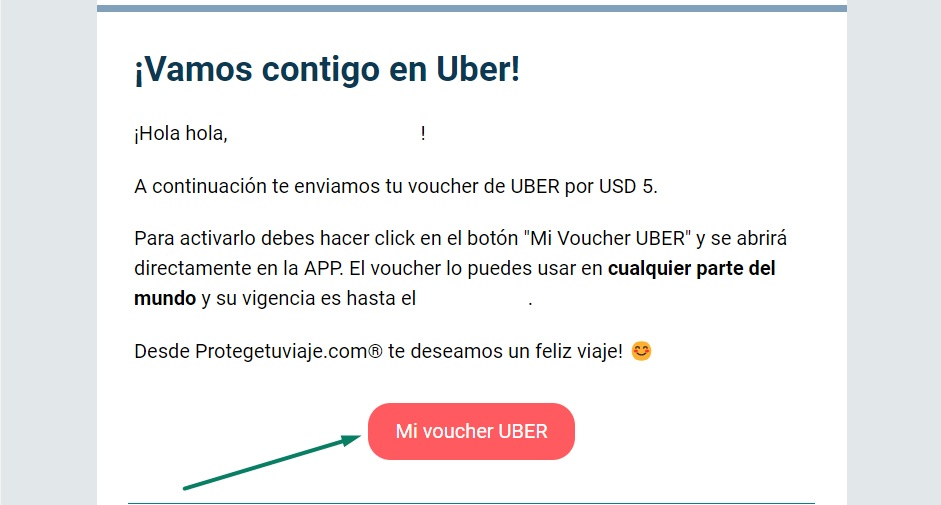 Enlace del cuponde Uber